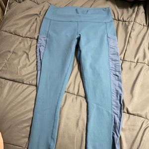 Teal mesh pocket 7/8 leggings